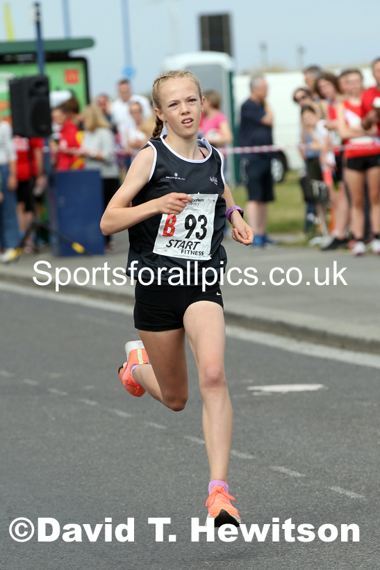 Girls under-15s 2021 Northern 6 and 4 Stage and Young Athletes Road Relays, Redcar. Photo: David T. Hewitson/Sports for All Pics